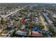 An aerial view of a residential neighborhood featuring many homes at 1990 59Th N St, St Petersburg, FL 33710