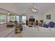 Bright living room with high ceilings, fan and large windows at 2216 W Del Webb Blvd, Sun City Center, FL 33573