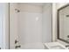 Bathroom tub and shower featuring subway tile and modern fixtures at 3101 4Th N Ter, St Petersburg, FL 33713