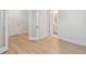 Serene bedroom featuring light wood floors and modern doors for a tranquil living space at 3101 4Th N Ter, St Petersburg, FL 33713