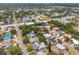 Aerial view of a residential area with tree cover and convenient proximity to a school and community baseball field at 4465 1St Ne Way, St Petersburg, FL 33703