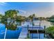 Private wooden dock on a waterfront property provides direct water access and tranquil views of the surrounding landscape at 4772 Dover Ne St, St Petersburg, FL 33703