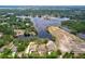 An aerial view shows houses, lake, and trees at 5058 Westlake Blvd, Dade City, FL 33523