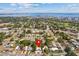 Aerial view of the house with water view, and the surrounding neighborhood at 5826 20Th S Ave, Gulfport, FL 33707