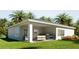 Inviting outdoor living space with covered patio, comfortable seating, and a built-in grill at 6 Simonton Ave, North Port, FL 34286