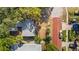 Aerial shot of home on a brick street, lush landscape and a serene escape at 601 Newton S Ave, St Petersburg, FL 33701