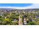 Scenic aerial view of neighborhood with a road leading to the cityscape and ocean at 601 Newton S Ave, St Petersburg, FL 33701