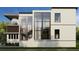 Modern house with exterior window display of the interior staircase at 602 & 604 Channel Dr, Tampa, FL 33606