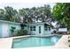 Backyard pool area with adjacent house and hot tub at 7842 15Th N Way, St Petersburg, FL 33702