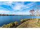 Scenic view of the lake and colorful condominiums on a clear day at 9414 Lake Chase Island Way # 9414, Tampa, FL 33626