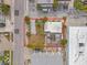 Overhead view of a property outlining a coastal home with screened in pool, with proximity to shops and restaurants at 101 11Th Ave, St Pete Beach, FL 33706