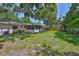 Expansive backyard featuring a screened lanai and mature trees providing shade at 1500 Robinson N Dr, St Petersburg, FL 33710