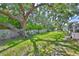 Sprawling backyard featuring green grass, mature trees, and a fenced perimeter at 1500 Robinson N Dr, St Petersburg, FL 33710