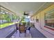 Covered patio features a ceiling fan and an outdoor seating area overlooking the backyard at 1500 Robinson N Dr, St Petersburg, FL 33710