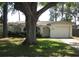 Charming single-story home featuring a well-manicured front lawn and a large tree providing ample shade at 162 Sw Lincoln N Cir, St Petersburg, FL 33703