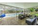 Covered patio space with neutral patio furniture in screened in lanai at 1829 1St E Ave, Bradenton, FL 34208