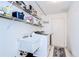 Functional laundry room featuring shelving, a utility sink, and a modern washing machine, all in a bright, clean space at 2117 Laindale Pl, Valrico, FL 33596