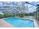 Enclosed pool area with clear blue water, screen enclosure, and room for outdoor enjoyment at 2117 Laindale Pl, Valrico, FL 33596