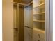 Walk-in closet with custom shelving and drawers for ample storage at 2213 Towering Oaks Cir, Seffner, FL 33584
