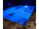 Stunning pool with bright blue lighting, enhancing the swimming experience and creating a mesmerizing ambiance at 3603 Woodmont Dr, Parrish, FL 34219