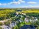 Picturesque aerial shot of the community surrounded by lush green trees and blue skies at 4690 Wrentham Pl, Palm Harbor, FL 34685