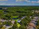 Aerial shot of the property in a serene community close to a lake at 4690 Wrentham Pl, Palm Harbor, FL 34685
