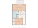 Upstairs floor plan featuring primary bedroom with balcony, bath, laundry, and second bedroom at 623 Garland Cir, Indian Rocks Beach, FL 33785
