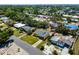Overhead view features neighborhood homes with mature trees in a residential area at 6750 Hibiscus S Ave, South Pasadena, FL 33707