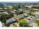 Aerial view shows sunny neighborhood homes on tree lined streets in coastal community at 6750 Hibiscus S Ave, South Pasadena, FL 33707