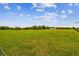 Expansive property with green pastures, scattered trees, and outbuildings on a clear day at 7627 Artifact Dr, Zephyrhills, FL 33541