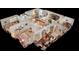 Detailed floor plan showcasing the layout of the house, including bedrooms, living areas, and kitchen at 8064 Brentwood Rd, Seminole, FL 33777