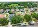 Aerial view of the neighborhood with tree coverage and houses at 9551 Maxson Dr, Land O Lakes, FL 34638