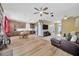 Spacious open concept living space with modern kitchen and dining connected to the living room at 1535 Crossvine Ct, Trinity, FL 34655