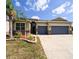 Charming single-story home with a well-manicured lawn, stone accents, and a two-car garage at 18677 Milton Keynes Ct, Land O Lakes, FL 34638
