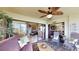 Cozy sunroom overlooking the water, furnished with comfortable seating and tropical accents at 7867 Sailboat Key S Blvd # 101, South Pasadena, FL 33707