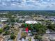 Aerial view shows neighborhood and home's proximity to commercial area at 126 Ridgewood Ave, Brandon, FL 33510