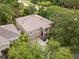 Aerial view of the house surrounded by lush greenery and mature trees at 19101 Marisa Ridge Pl, Tampa, FL 33647