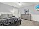 Bedroom featuring natural light, modern decor, a ceiling fan, and a view from the TV at 25330 Conestoga Dr, Land O Lakes, FL 34639
