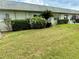 Backyard with manicured lawn, bushes and landscaping at 3411 Teeside Dr, New Port Richey, FL 34655