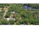 Lush trees surround a community with private pools and backyard living spaces in this sunny aerial shot at 3906 Floyd Rd, Tampa, FL 33618
