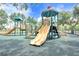 Neighborhood playground featuring multiple slides, climbing structures, and a safe, cushioned surface at 4302 Longfellow Dr, Plant City, FL 33566