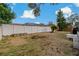 Fenced backyard featuring a mature tree, plenty of green space, and privacy at 5036 Glenhurst Ln, New Port Richey, FL 34653