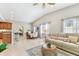 Open-concept living room seamlessly connects to the kitchen and dining area, great for entertaining at 5235 42Nd S St, St Petersburg, FL 33711