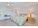 Tranquil bedroom featuring a floral bed set, neutral walls, and ample closet space at 5356 81St N St # 26, St Petersburg, FL 33709