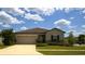 Charming single-story home boasts a well-manicured lawn and inviting curb appeal under a sunny sky at 19047 Alfaro Loop, Spring Hill, FL 34610