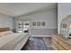 Spacious main bedroom showcasing seamless backyard access through sliding glass doors at 1910 Elk Spring Dr, Brandon, FL 33511