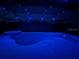 A backyard pool with blue lights provides a relaxing ambiance for evening enjoyment at 19837 Lonesome Pine Dr, Land O Lakes, FL 34638