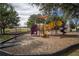 Community playground featuring colorful climbing structures, slide, and sunshade, offering a fun recreational space at 2010 Rutherford Dr, Dover, FL 33527
