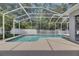 Screened-in pool featuring sparkling blue water and a spacious concrete deck perfect for outdoor entertaining at 2010 Rutherford Dr, Dover, FL 33527