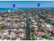 Aerial view of homes in Sarasota, near Lido Beach and downtown Sarasota, with canal access at 396 Avenida Madera, Sarasota, FL 34242